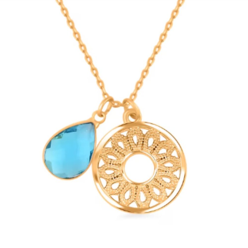 Aquamarine 4.20 ctw Necklace in Goldtone 18 Inches